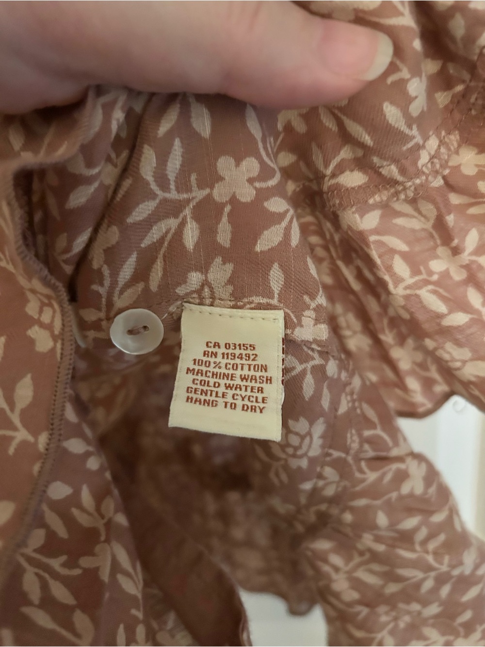 April Cornell Brown Floral Button-Front Women's Tunic - Picture 9 of 9